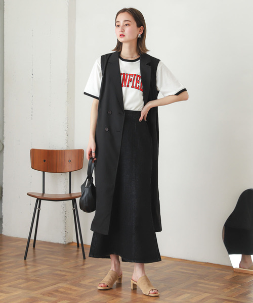 SENSE OF PLACE by URBAN RESEARCH（センスオブプレイスバイアーバンリサーチ）の「テーラードジレ（ベスト・レディース・ブラック/ベージュ・ONE）」の19枚目の写真