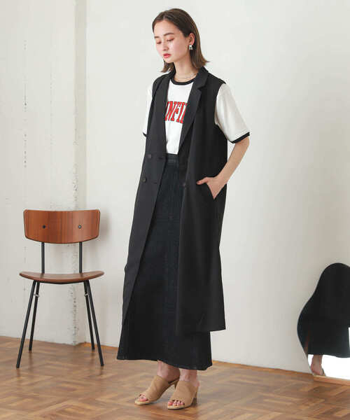 SENSE OF PLACE by URBAN RESEARCH（センスオブプレイスバイアーバンリサーチ）の「テーラードジレ（ベスト・レディース・ブラック/ベージュ・ONE）」の20枚目の写真