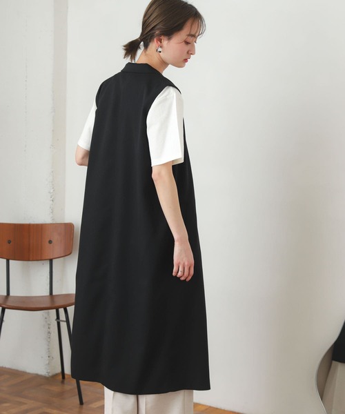 SENSE OF PLACE by URBAN RESEARCH（センスオブプレイスバイアーバンリサーチ）の「テーラードジレ（ベスト・レディース・ブラック/ベージュ・ONE）」の22枚目の写真