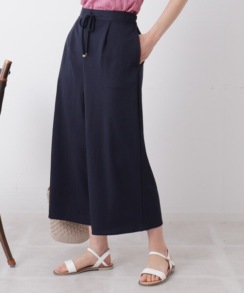 DRESKIP（ドレスキップ）の「◆【接触冷感】イージーワイドパンツ（その他パンツ・レディース・ダークグリーン/ネイビー/カーキ/レモンイエロー・02/03/04）」の3枚目の写真