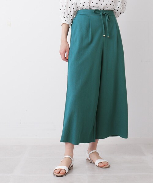 DRESKIP（ドレスキップ）の「◆【接触冷感】イージーワイドパンツ（その他パンツ・レディース・ダークグリーン/ネイビー/カーキ/レモンイエロー・02/03/04）」の2枚目の写真