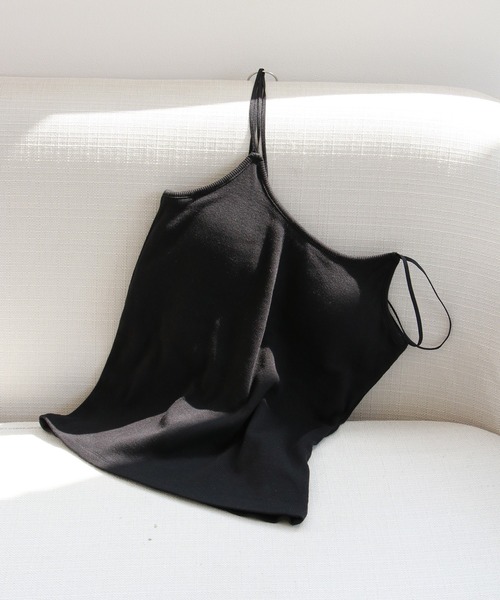 notch.(ノッチ)の「テレコカップ付きキャミソール(キャミソール・レディース・ブラック/エメラルド/オフホワイト/ブラウン・M)」の3枚目の写真