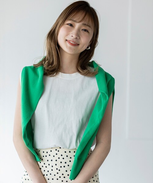 THE SHOP TK (ザ ショップ ティーケー )の「◆【S~XLサイズ展開】フレンチスリーブカットソー(Tシャツ/カットソー・レディース・ブラック/ライトベージュ/レンガ/レモンイエロー/ホワイト系/ブラウン系・11/12/13/14)」の2枚目の写真