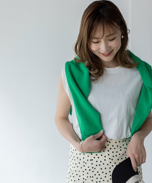 THE SHOP TK (ザ ショップ ティーケー )の「◆【S~XLサイズ展開】フレンチスリーブカットソー(Tシャツ/カットソー・レディース・ブラック/ライトベージュ/レンガ/レモンイエロー/ホワイト系/ブラウン系・11/12/13/14)」の9枚目の写真