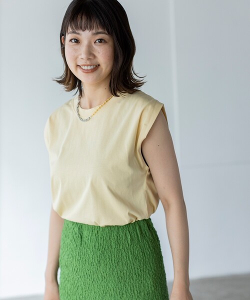 THE SHOP TK (ザ ショップ ティーケー )の「◆【S~XLサイズ展開】フレンチスリーブカットソー(Tシャツ/カットソー・レディース・ブラック/ライトベージュ/レンガ/レモンイエロー/ホワイト系/ブラウン系・11/12/13/14)」の17枚目の写真