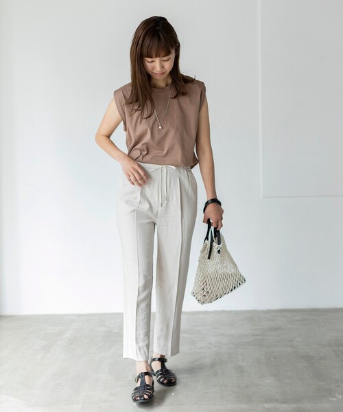 THE SHOP TK (ザ ショップ ティーケー )の「◆【S~XLサイズ展開】フレンチスリーブカットソー(Tシャツ/カットソー・レディース・ブラック/ライトベージュ/レンガ/レモンイエロー/ホワイト系/ブラウン系・11/12/13/14)」の19枚目の写真