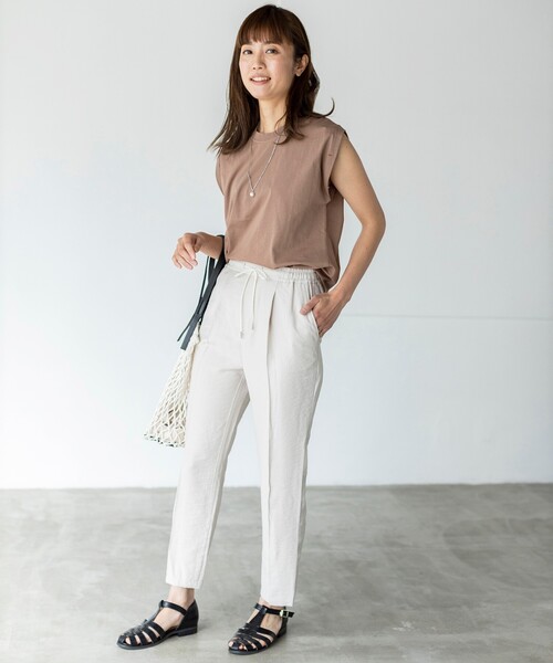 THE SHOP TK (ザ ショップ ティーケー )の「◆【S~XLサイズ展開】フレンチスリーブカットソー(Tシャツ/カットソー・レディース・ブラック/ライトベージュ/レンガ/レモンイエロー/ホワイト系/ブラウン系・11/12/13/14)」の20枚目の写真