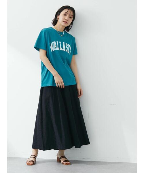 Green　Parks（グリーンパークス）の「カレッジロゴ半袖Tシャツ（Tシャツ/カットソー・レディース・ピンク/オフホワイト/ブルー・FREE）」の4枚目の写真