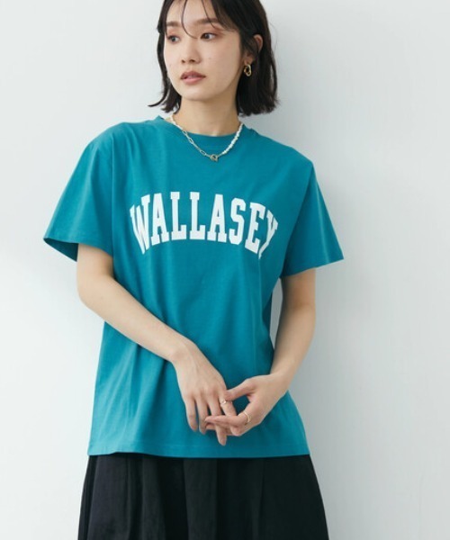 Green　Parks（グリーンパークス）の「カレッジロゴ半袖Tシャツ（Tシャツ/カットソー・レディース・ピンク/オフホワイト/ブルー・FREE）」の3枚目の写真