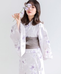 Dita | 1人で着られる浴衣5点セット 和歌山染工日本染め（ゆかた・しわへこ帯・下駄・着付け本・腰ひも）【K】(浴衣)