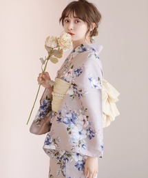 Dita | 1人で着られる浴衣5点セット 和歌山染工日本染め（ゆかた・しわへこ帯・下駄・着付け本・腰ひも）【K】(浴衣)