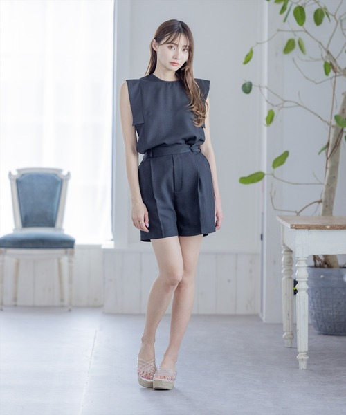 clear（クリア）の「麻タッチショートパンツ/セットアップ可能（その他パンツ・レディース・ブラック/アイボリー/マスタード・F）」の15枚目の写真