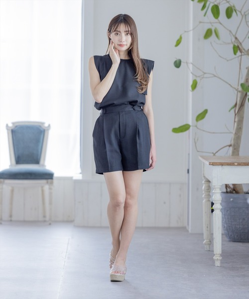 clear（クリア）の「麻タッチショートパンツ/セットアップ可能（その他パンツ・レディース・ブラック/アイボリー/マスタード・F）」の17枚目の写真