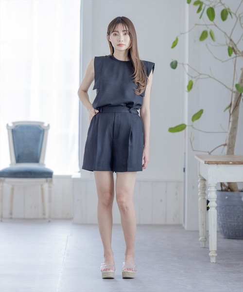 clear（クリア）の「麻タッチショートパンツ/セットアップ可能（その他パンツ・レディース・ブラック/アイボリー/マスタード・F）」の16枚目の写真