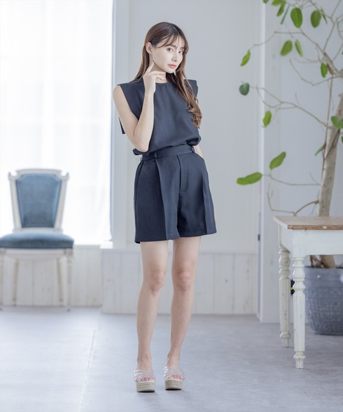 clear（クリア）の「麻タッチショートパンツ/セットアップ可能（その他パンツ・レディース・ブラック/アイボリー/マスタード・F）」の18枚目の写真