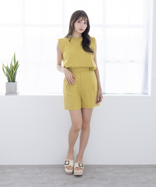 clear（クリア）の「麻タッチショートパンツ/セットアップ可能（その他パンツ・レディース・ブラック/アイボリー/マスタード・F）」の22枚目の写真