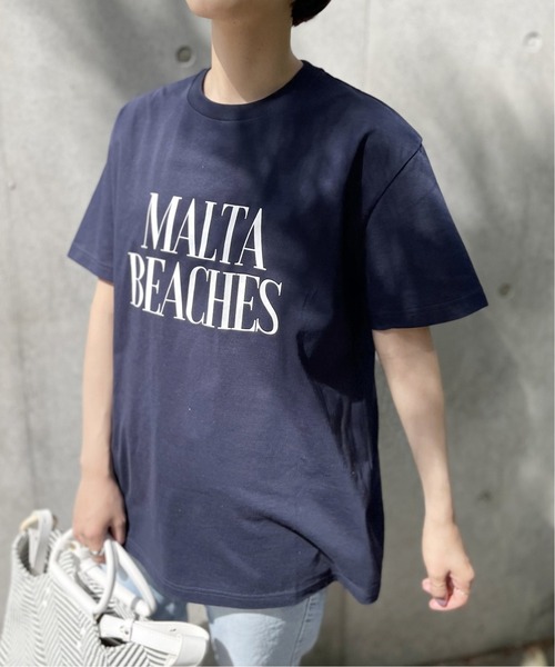 Cabana（カバナ）の「≪追加2≫【CABANA/ カバナ】 MALTA BEACHES T（Tシャツ/カットソー・レディース・ホワイト/ネイビー・FREE）」の4枚目の写真