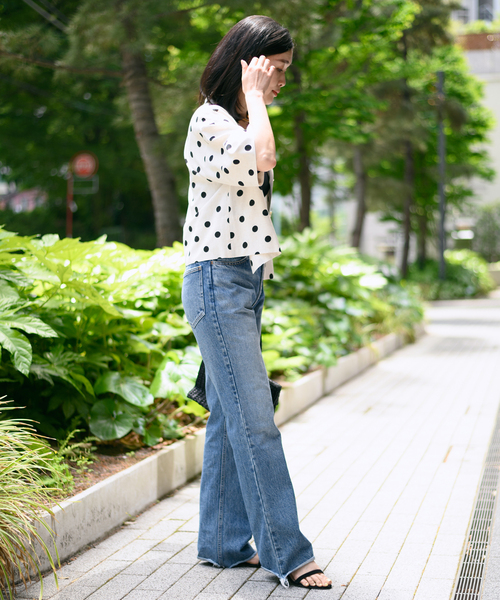 journal standard L'essage(ジャーナルスタンダードレサージュ)の「レーヨン麻ドットショートシャツ(シャツ/ブラウス・レディース・ブラック/ナチュラル・FREE)」の9枚目の写真