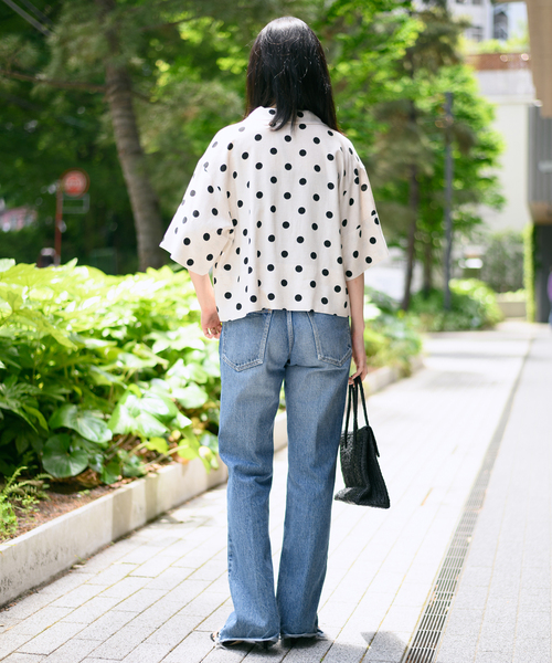 journal standard L'essage(ジャーナルスタンダードレサージュ)の「レーヨン麻ドットショートシャツ(シャツ/ブラウス・レディース・ブラック/ナチュラル・FREE)」の10枚目の写真