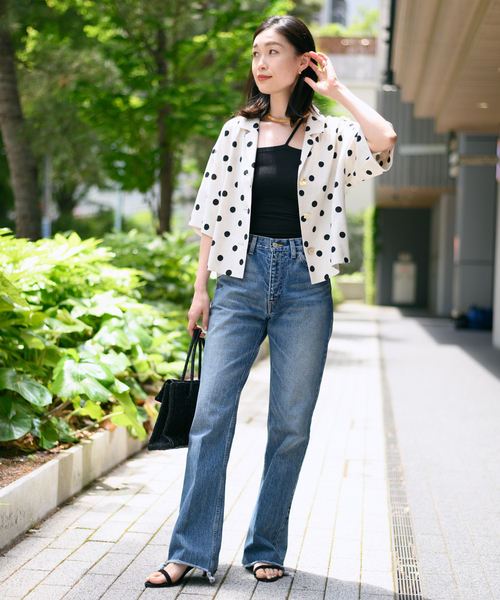 journal standard L'essage(ジャーナルスタンダードレサージュ)の「レーヨン麻ドットショートシャツ(シャツ/ブラウス・レディース・ブラック/ナチュラル・FREE)」の11枚目の写真