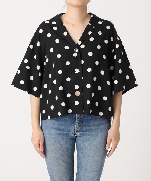 journal standard L'essage(ジャーナルスタンダードレサージュ)の「レーヨン麻ドットショートシャツ(シャツ/ブラウス・レディース・ブラック/ナチュラル・FREE)」の16枚目の写真