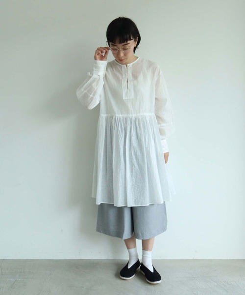 yuni Recycle/Cotton/Nylon 2way ペプラムブラウス