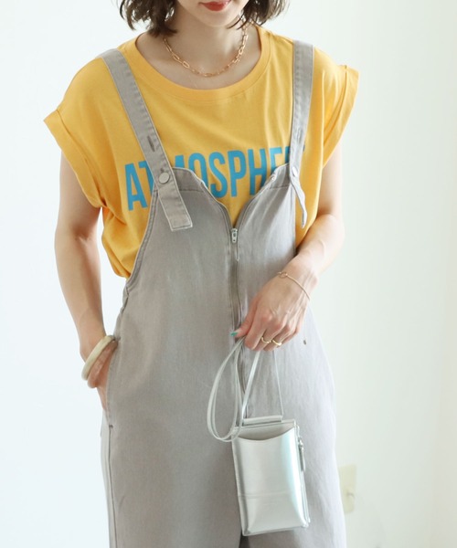 reca(レカ)の「フレンチスリーブロゴT(Tシャツ/カットソー・レディース・ネイビー/オフホワイト/クリーム/マスタード・FREE)」の4枚目の写真