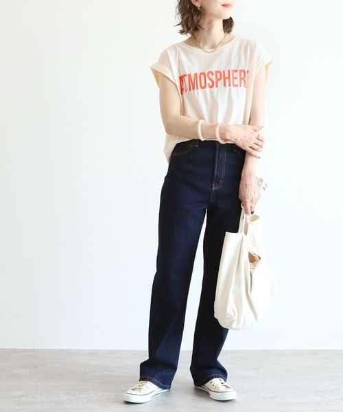 reca(レカ)の「フレンチスリーブロゴT(Tシャツ/カットソー・レディース・ネイビー/オフホワイト/クリーム/マスタード・FREE)」の20枚目の写真