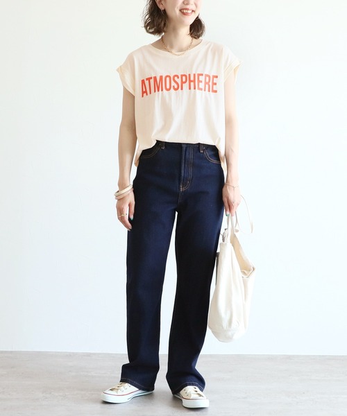 reca(レカ)の「フレンチスリーブロゴT(Tシャツ/カットソー・レディース・ネイビー/オフホワイト/クリーム/マスタード・FREE)」の15枚目の写真