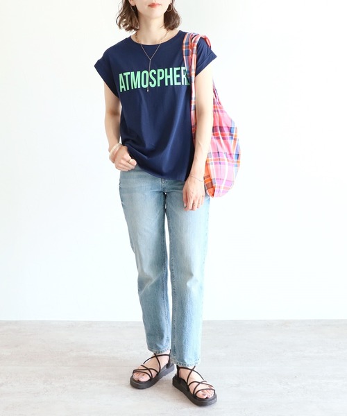 reca(レカ)の「フレンチスリーブロゴT(Tシャツ/カットソー・レディース・ネイビー/オフホワイト/クリーム/マスタード・FREE)」の11枚目の写真