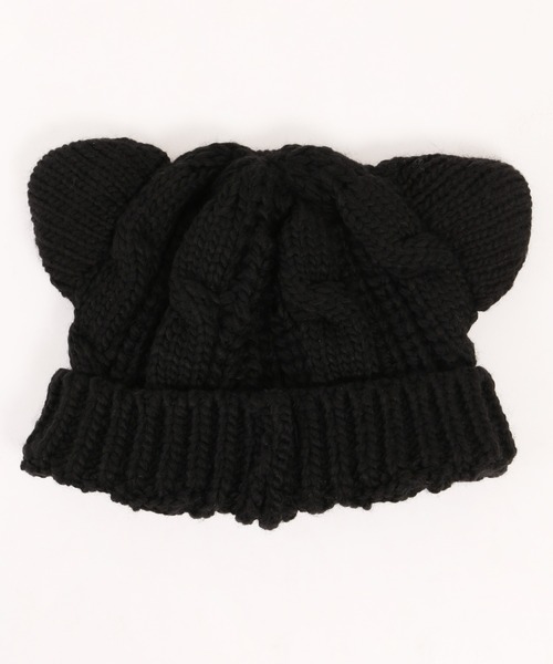 WC（ダブル シー）の「キャットデザインニットCAP（ニットキャップ/ビーニー・レディース・ブラック・FREE）」の5枚目の写真