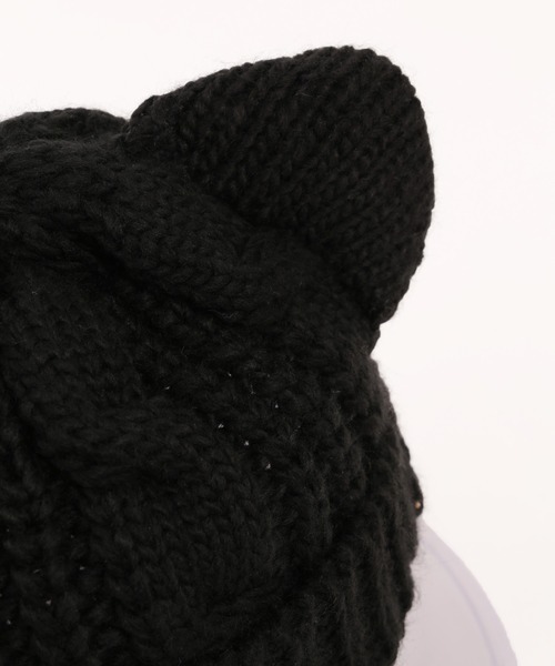 WC（ダブル シー）の「キャットデザインニットCAP（ニットキャップ/ビーニー・レディース・ブラック・FREE）」の7枚目の写真