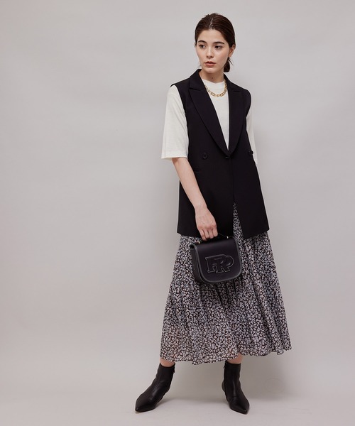 ROPE'（ロペ）の「【秋の新作】セットアップ対応/ピークドラペル サイドスリットダブルジレ（ベスト・レディース・ブラック/ダークブラウン・38/36）」の17枚目の写真