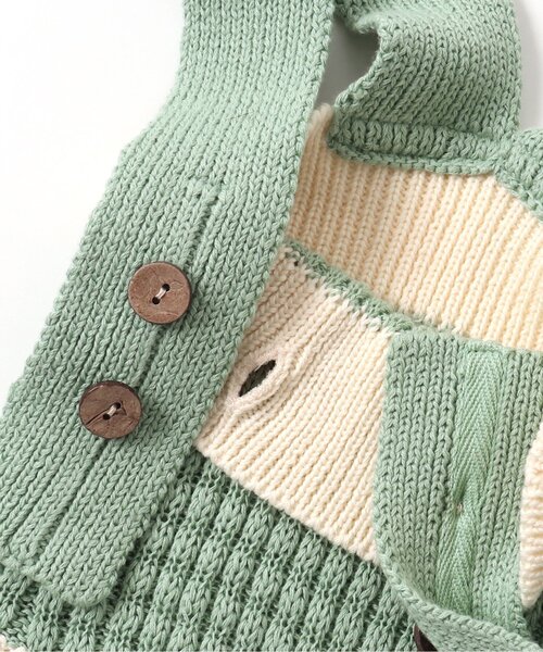 Ampersand(アンパサンド)の「premier ニットロンパス(ロンパース・キッズ・アイボリー/ミント・60/70/80)」の9枚目の写真