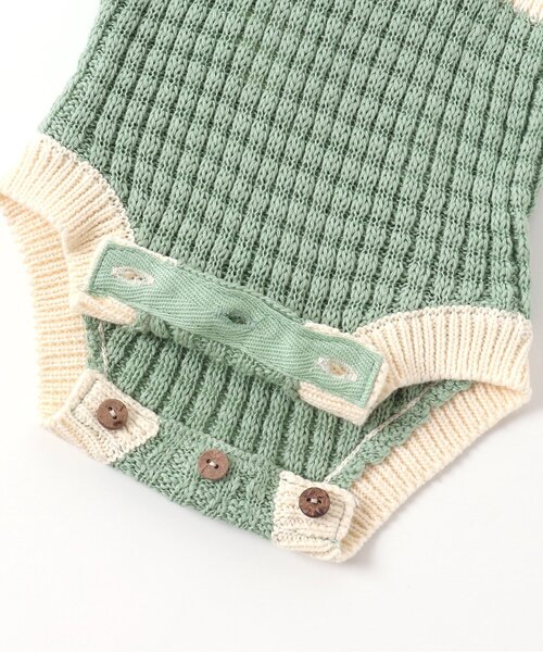 Ampersand(アンパサンド)の「premier ニットロンパス(ロンパース・キッズ・アイボリー/ミント・60/70/80)」の11枚目の写真