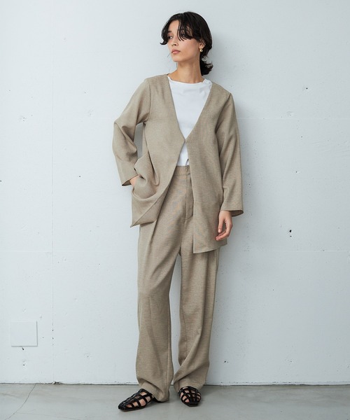 OUTERSUNSET(アウターサンセット)の「washable high waist pants(その他パンツ・レディース・ブラック/ベージュ・S/M)」の5枚目の写真