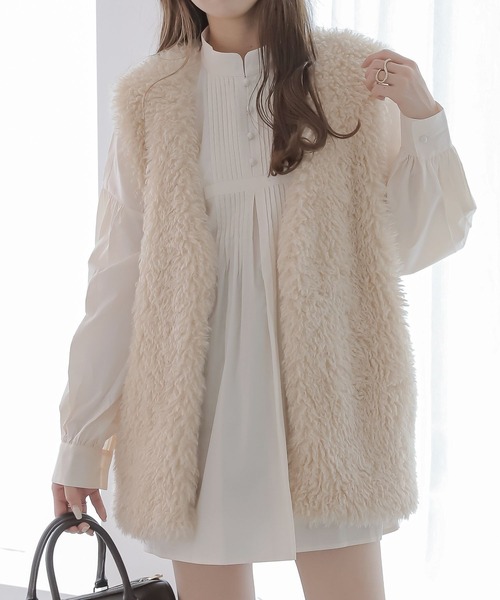 Heather(ヘザー)の「ピンタックチュニックブラウス 162772(シャツ/ブラウス・レディース・オフホワイト/ブラック/ベージュ・FREE)」の2枚目の写真