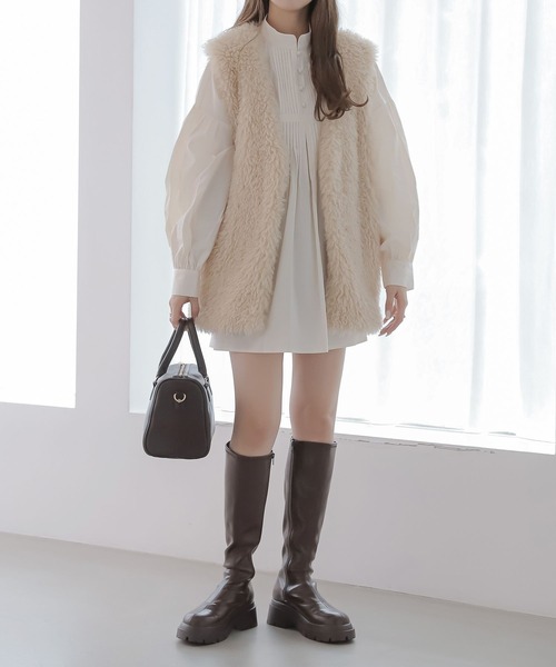 Heather（ヘザー）の「ピンタックチュニックブラウス 162772