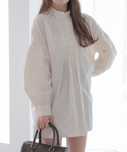 Heather(ヘザー)の「ピンタックチュニックブラウス 162772(シャツ/ブラウス・レディース・オフホワイト/ブラック/ベージュ・FREE)」の7枚目の写真