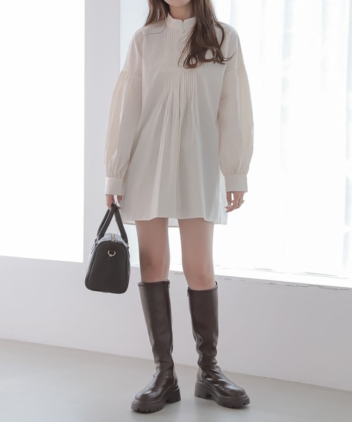 Heather(ヘザー)の「ピンタックチュニックブラウス 162772(シャツ/ブラウス・レディース・オフホワイト/ブラック/ベージュ・FREE)」の10枚目の写真