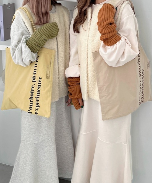 apres jour mignon（アプレジュールミニョン）の「【3周年記念アイテム】ロゴトート【ZOZOTOWN限定アイテム】（トートバッグ・レディース・ベージュ/ピンク/イエロー/アイボリー・フリー）」の12枚目の写真