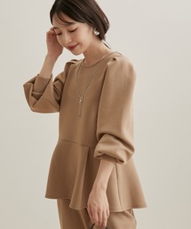 VIS（ビス）の「【スフレタッチシリーズ】【洗える】ペプラムプルオーバー【セットアップ対応】（シャツ/ブラウス）」