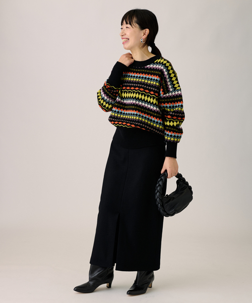 journal standard L'essage（ジャーナルスタンダードレサージュ）の「ジャガードプルオーバー（ニット/セーター・レディース・ブラウン/ブラック系その他・FREE）」の19枚目の写真