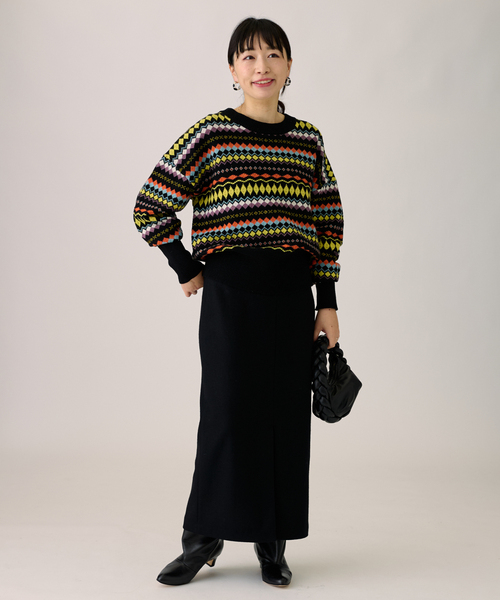 journal standard L'essage（ジャーナルスタンダードレサージュ）の「ジャガードプルオーバー（ニット/セーター・レディース・ブラウン/ブラック系その他・FREE）」の12枚目の写真