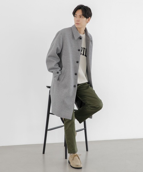 LAKOLE(ラコレ)の「ウーリーテックステンカラーコート / 281610(ステンカラーコート・メンズ・グレー/ブラウン/ブラック/チャコールグレー/ベージュ・MEDIUM/SMALL/LARGE/X-LARGE)」の16枚目の写真