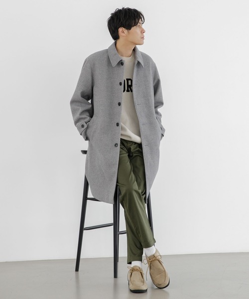 LAKOLE(ラコレ)の「ウーリーテックステンカラーコート / 281610(ステンカラーコート・メンズ・グレー/ブラウン/ブラック/チャコールグレー/ベージュ・MEDIUM/SMALL/LARGE/X-LARGE)」の17枚目の写真