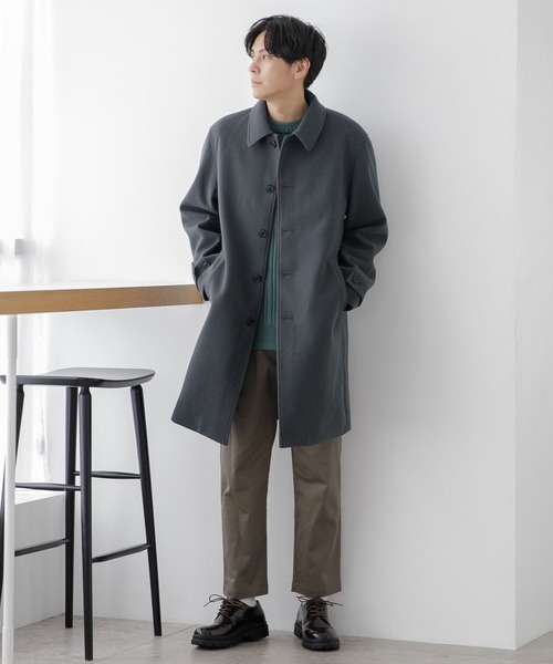 LAKOLE(ラコレ)の「ウーリーテックステンカラーコート / 281610(ステンカラーコート・メンズ・グレー/ブラウン/ブラック/チャコールグレー/ベージュ・MEDIUM/SMALL/LARGE/X-LARGE)」の13枚目の写真