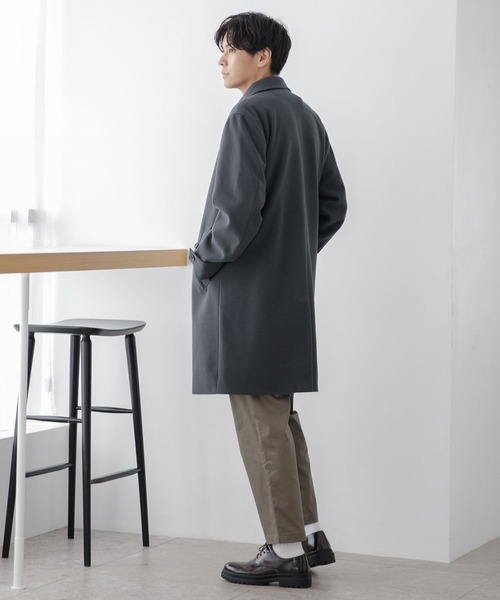 LAKOLE(ラコレ)の「ウーリーテックステンカラーコート / 281610(ステンカラーコート・メンズ・グレー/ブラウン/ブラック/チャコールグレー/ベージュ・MEDIUM/SMALL/LARGE/X-LARGE)」の14枚目の写真