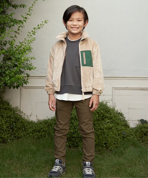ikka(イッカ)の「ボアフリースジャケット(120~160cm)(ブルゾン・キッズ・ブラック/ベージュ/カーキオリーブ・120/130/140/150/160)」の10枚目の写真