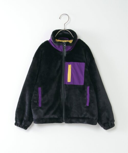 ikka(イッカ)の「ボアフリースジャケット(120~160cm)(ブルゾン・キッズ・ブラック/ベージュ/カーキオリーブ・120/130/140/150/160)」の4枚目の写真